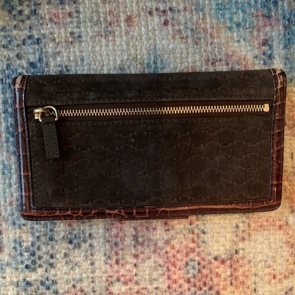 LOW START AUTHENTIC Celine 4 piece Bundle Macadam Suede long wallet Vintage - Picture 4 of 17
